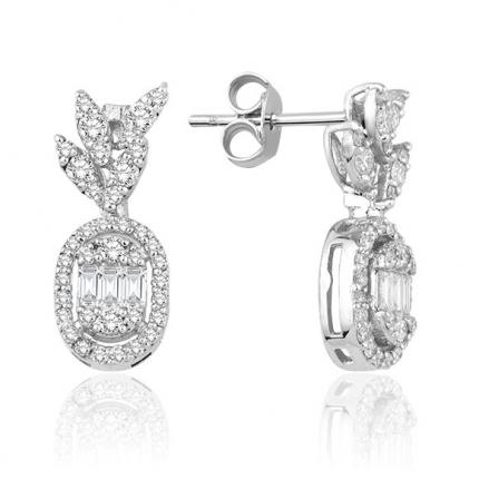 0.73 ct. Pırlanta Baget Küpe