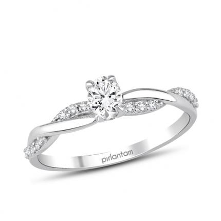 0.32 ct Pırlanta Kolutaşlı Tektaş Yüzük 