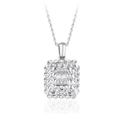 0.10 ct. Pırlanta Baget Kolye 