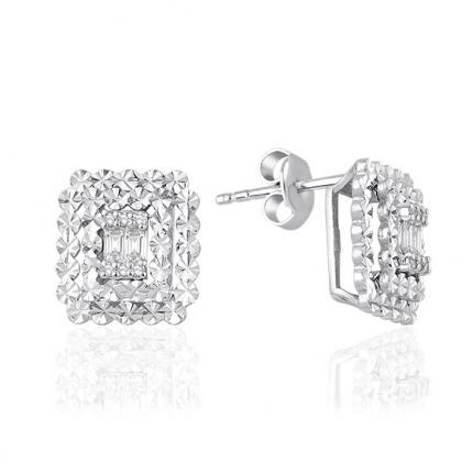 0.20 ct. Pırlanta Baget Küpe