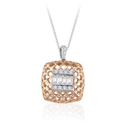 0.20 Karat Pırlanta Baget Kolye