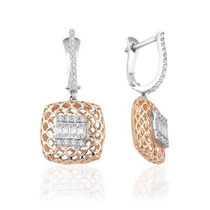 0.70 ct. Pırlanta Baget Küpe