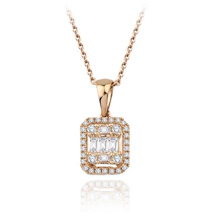 0.17 ct. Pırlanta Baget Kolye