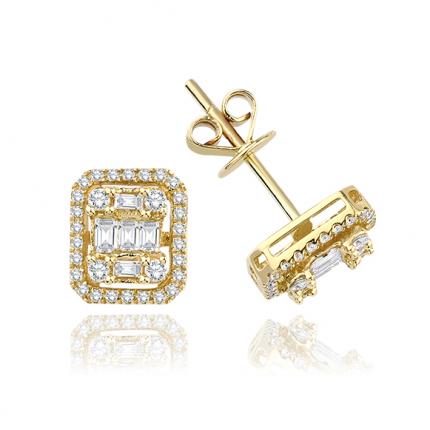 0.34 ct. Pırlanta Baget Küpe