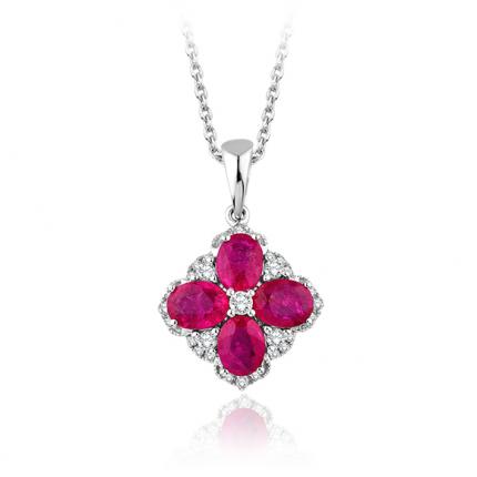 1.45 ct. Pırlanta Yakut Kolye