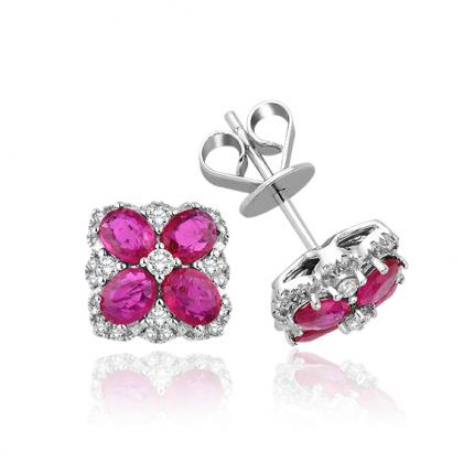 1.45 ct. Pırlanta Yakut Küpe