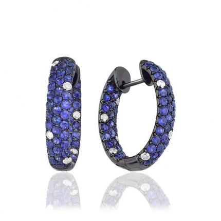 3.15 CT Pırlanta Safir Küpe 