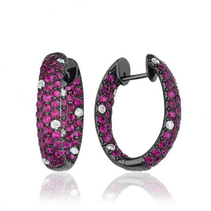 3.15 CT. Pırlanta Yakut Küpe