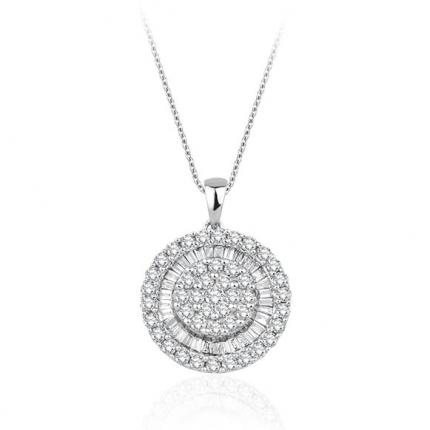 0.80 ct Pırlanta Baget Kolye 