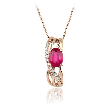 1.32 ct. Pırlanta Yakut Kolye