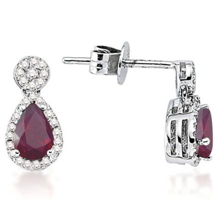 1.13 ct. Pırlanta Yakut Küpe