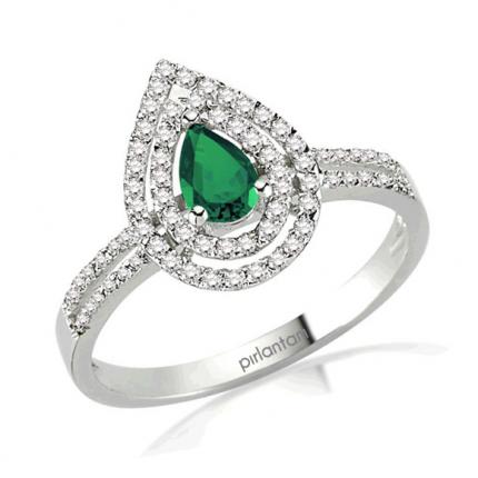 0.66 ct. Pırlanta Zümrüt Yüzük