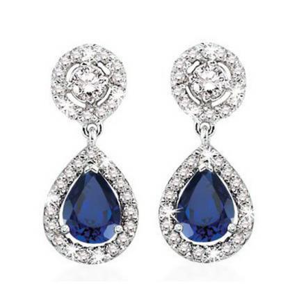 1.67 ct. Pırlanta Safir Küpe