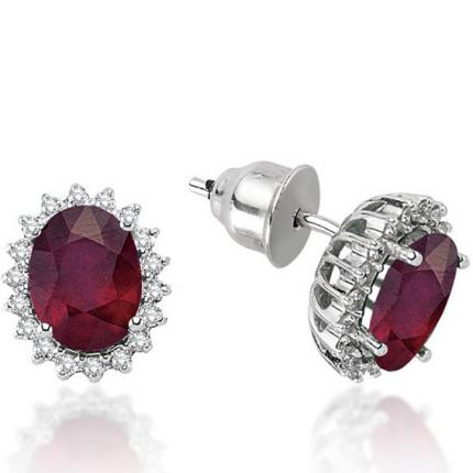 4.54 ct. Pırlanta Yakut Küpe