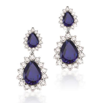 3.00 ct. Pırlanta Safir Küpe