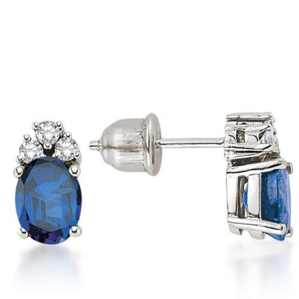 3.52 ct. Pırlanta Safir Küpe