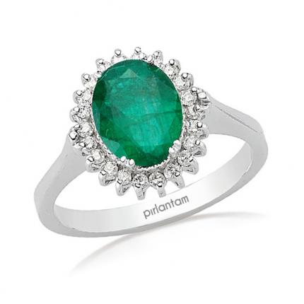 1.89 ct. Pırlanta Zümrüt Yüzük