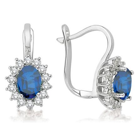 2.62 ct. Pırlanta Safir Küpe