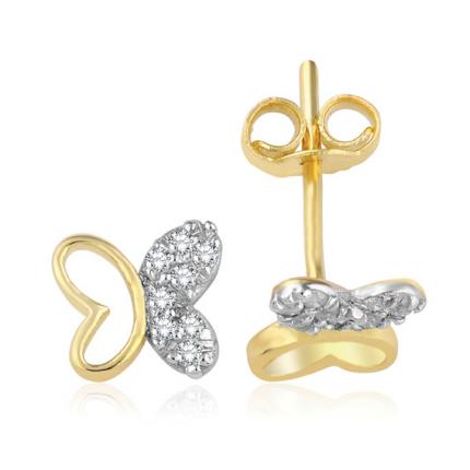 0.07 ct. Pırlanta Kelebek Küpe