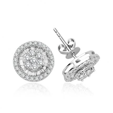 0.80 ct. Pırlanta Baget Küpe 