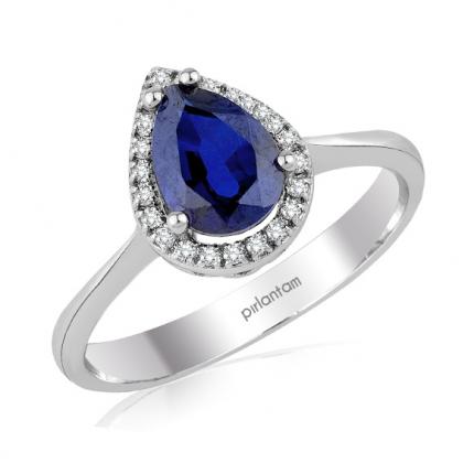 1.17 ct. Pırlanta Safir Yüzük