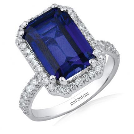 9.06 ct. Pırlanta Safir Yüzük