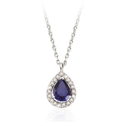 0.50 ct. Pırlanta Safir Kolye