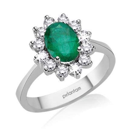 0.55 ct. Pırlanta Zümrüt Yüzük