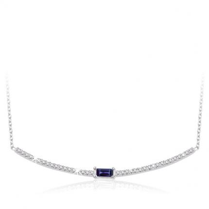 0.37 ct Pırlanta Safir Kolye