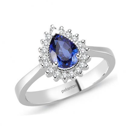 1.15 ct. Pırlanta Safir Yüzük