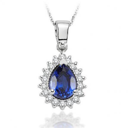 1.00 ct. Pırlanta Safir Kolye