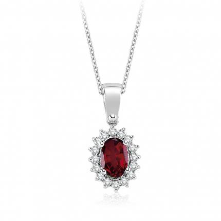 0.73 ct. Pırlanta Yakut Kolye