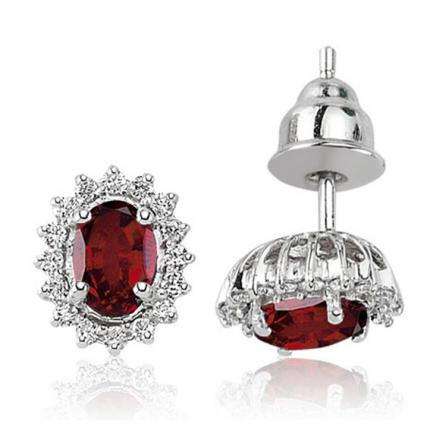 3,10 ct. Pırlanta Yakut Küpe