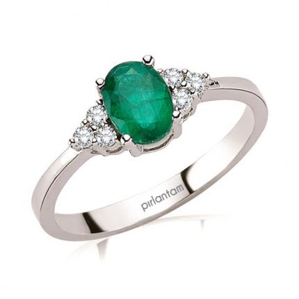 0.49 ct. Pırlanta Zümrüt Yüzük