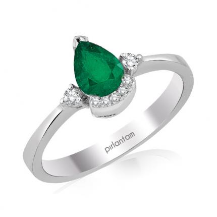 0.73 ct. Pırlanta Zümrüt Yüzük