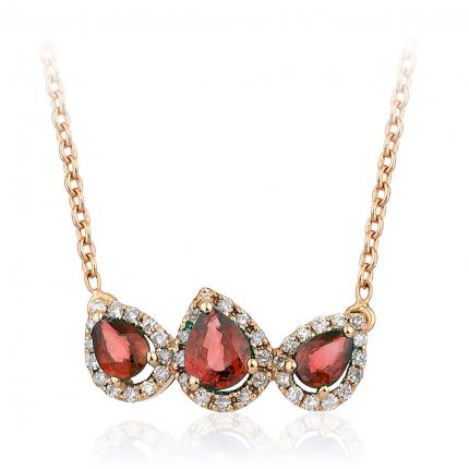 0.92 ct Pırlanta Yakut Kolye