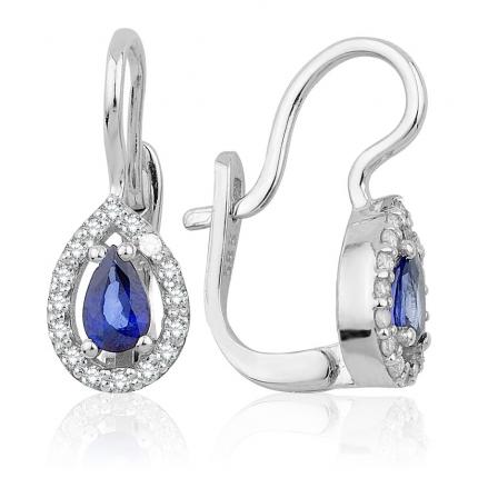 0.60 ct. Pırlanta Safir Küpe