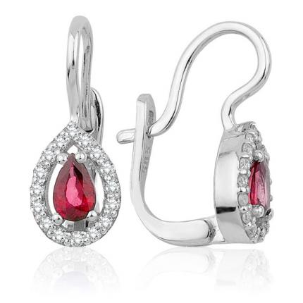 0.60 ct Pırlanta Yakut Küpe