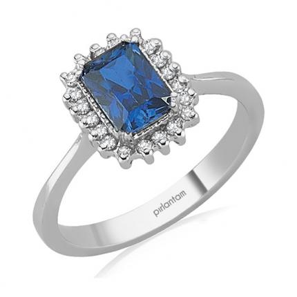 1.49 ct. Pırlanta Safir Yüzük