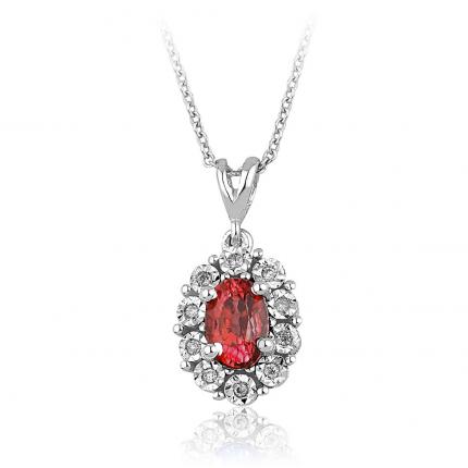 0.74 ct. Pırlanta Yakut Kolye