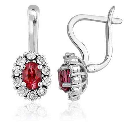 1.33 ct. Pırlanta Yakut Küpe