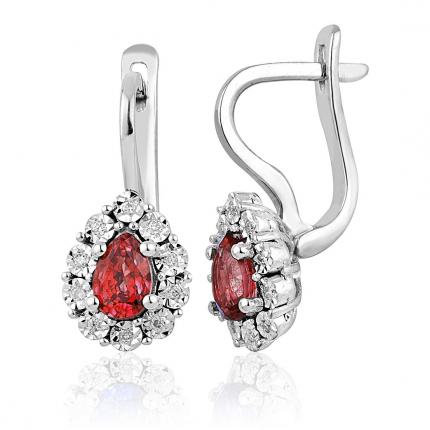 0.90 ct. Pırlanta Yakut Küpe