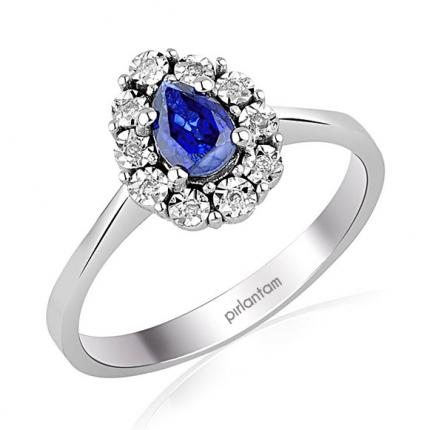 0.67 ct. Pırlanta Safir Yüzük