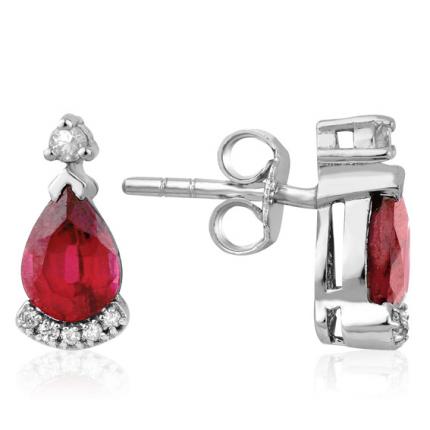 1.87 ct. Pırlanta Yakut Küpe