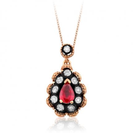 1.00 ct. Elmas Yakut Kolye