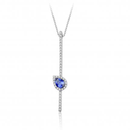 0.79 ct. Pırlanta Safir Kolye