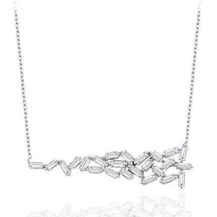 0.70 ct Baget Pırlanta Kolye