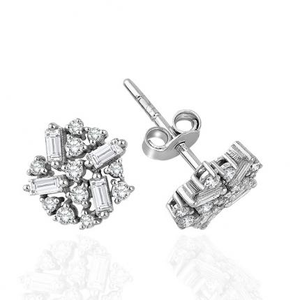 0.45 ct Baget Pırlanta Küpe