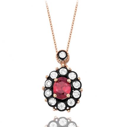 2.00 ct Elmas Yakut Kolye