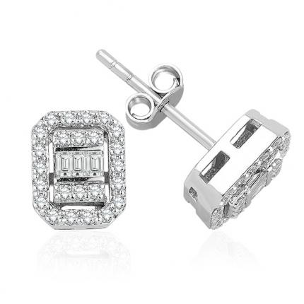 0.25 ct Baget Pırlanta Küpe